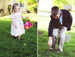 Kids hunting eggs