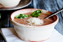 Creamy Tomato Basil Soup by www.dineanddish.net