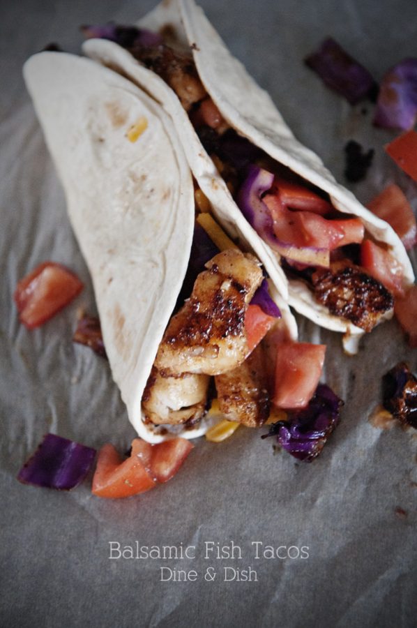 Balsamic Fish Tacos from www.dineanddish.net