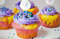 Tie Dyed Funfetti Cupcakes