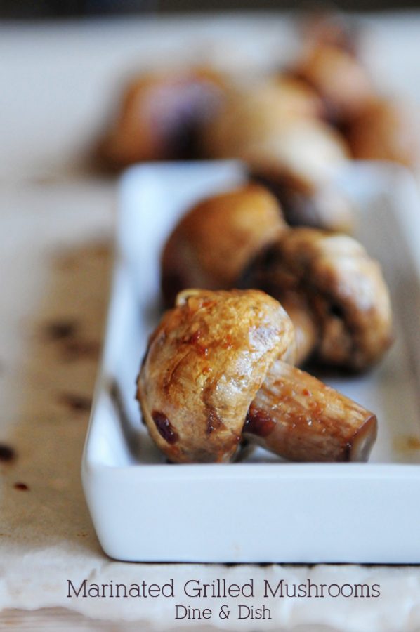 Marinated Grilled Mushrooms www.dineanddish.net