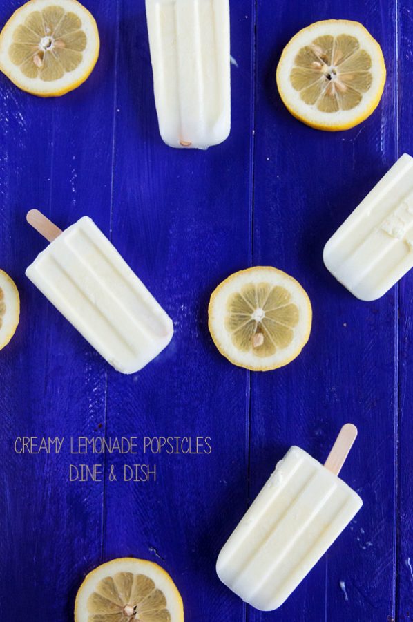 Creamy Lemonade Popsicles from www.dineanddish.net