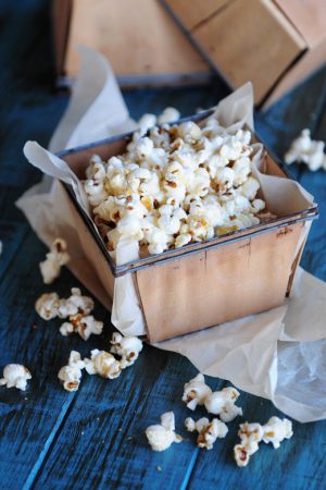 Buttery Brown Sugar Popcorn Recipe - sweet and salty and just right for snacking!