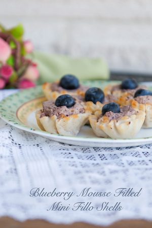 Blueberry Mousse Fillo Bites from Dine & Dish