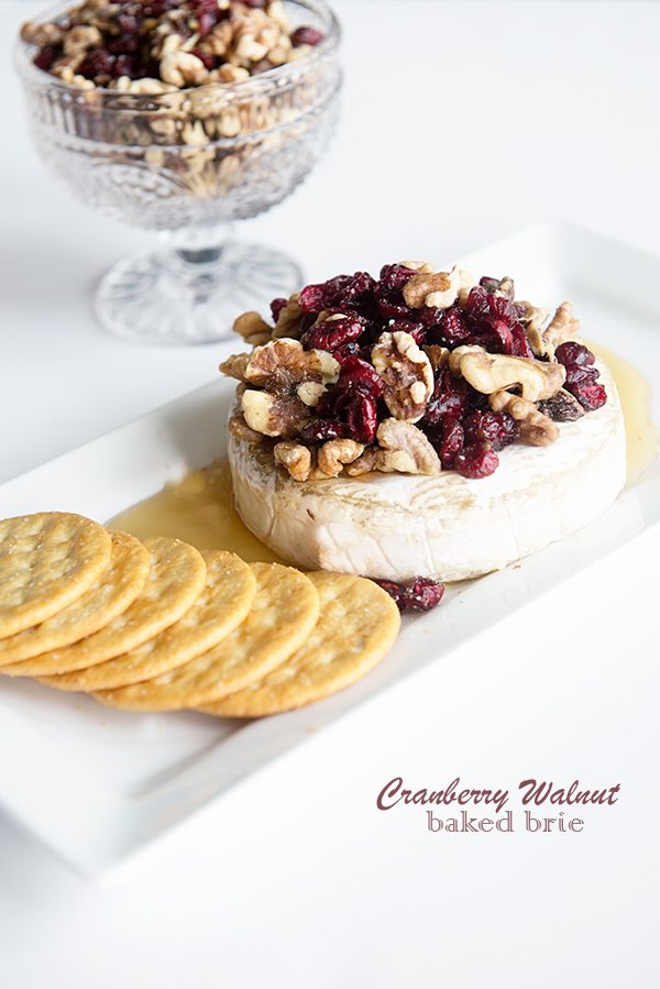 Warm Brie Appetizer with Cranberries and Walnuts