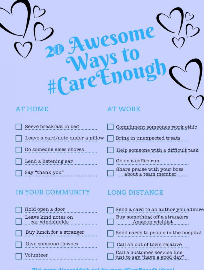 20 easy yet awesome ways to show you #CareEnough