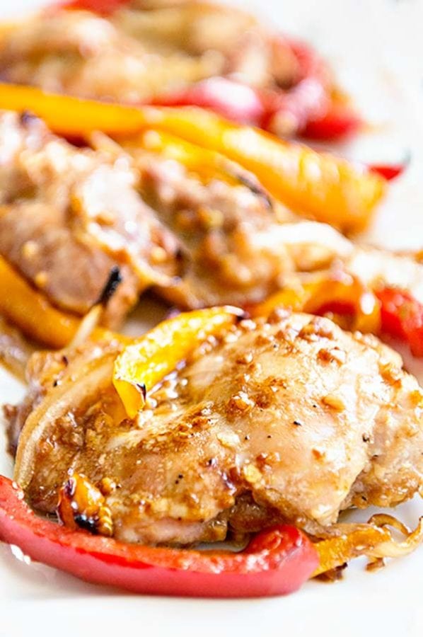 Baked Boneless Chicken Thighs With Peppers And Onions Dine