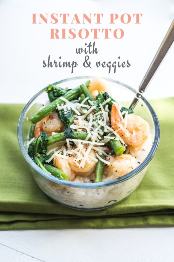 Instant Pot Risotto with Shrimp and Veggies - Dine and Dish